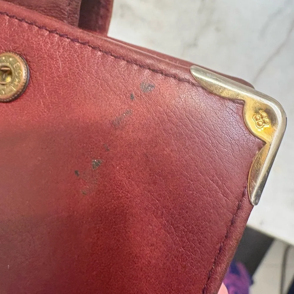 Balenciaga burgundy leather men’s bifold wallet vintage